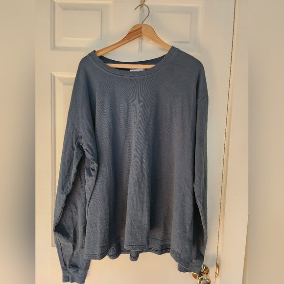Good American Long Sleeve Tee Orion Blue Size 3/4 Crew Neck Cotton - Picture 2 of 11